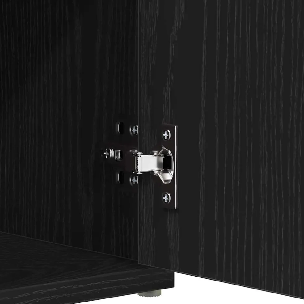 vidaXL Opslagbank Zwart Eiken 102 x 32 x 50 cm Bewerkt hout