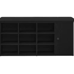 vidaXL Opslagbank Zwart Eiken 102 x 32 x 50 cm Bewerkt hout