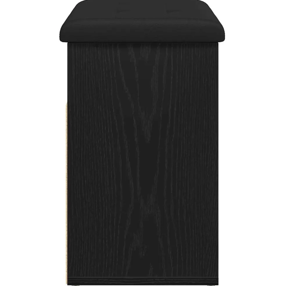 vidaXL Opslagbank Zwart Eiken 62 x 32 x 50 cm Bewerkt hout