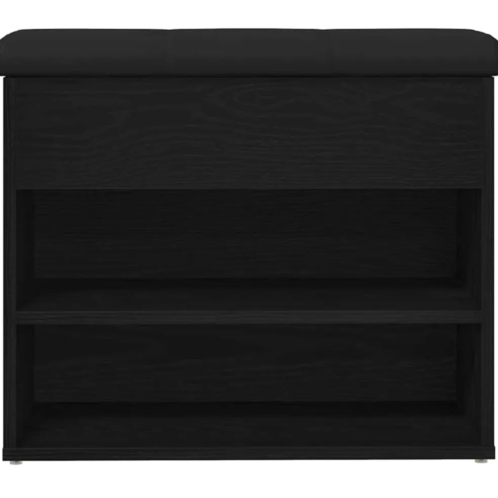 vidaXL Opslagbank Zwart Eiken 62 x 32 x 50 cm Bewerkt hout