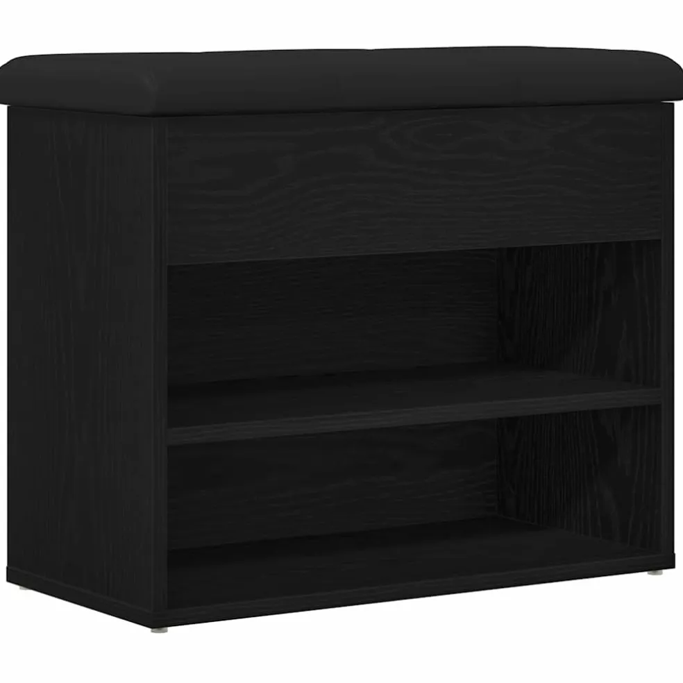 vidaXL Opslagbank Zwart Eiken 62 x 32 x 50 cm Bewerkt hout