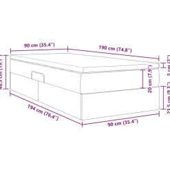 vidaXL Opslag bed met matras met matras Zwart 90 x 190 cm Nep Leer