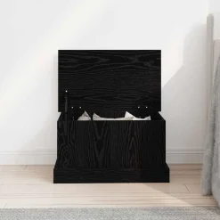 vidaXL Opslagdoos Zwart eiken 50 x 30 x 28 cm Bewerkt hout