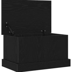 vidaXL Opslagdoos Zwart eiken 50 x 30 x 28 cm Bewerkt hout