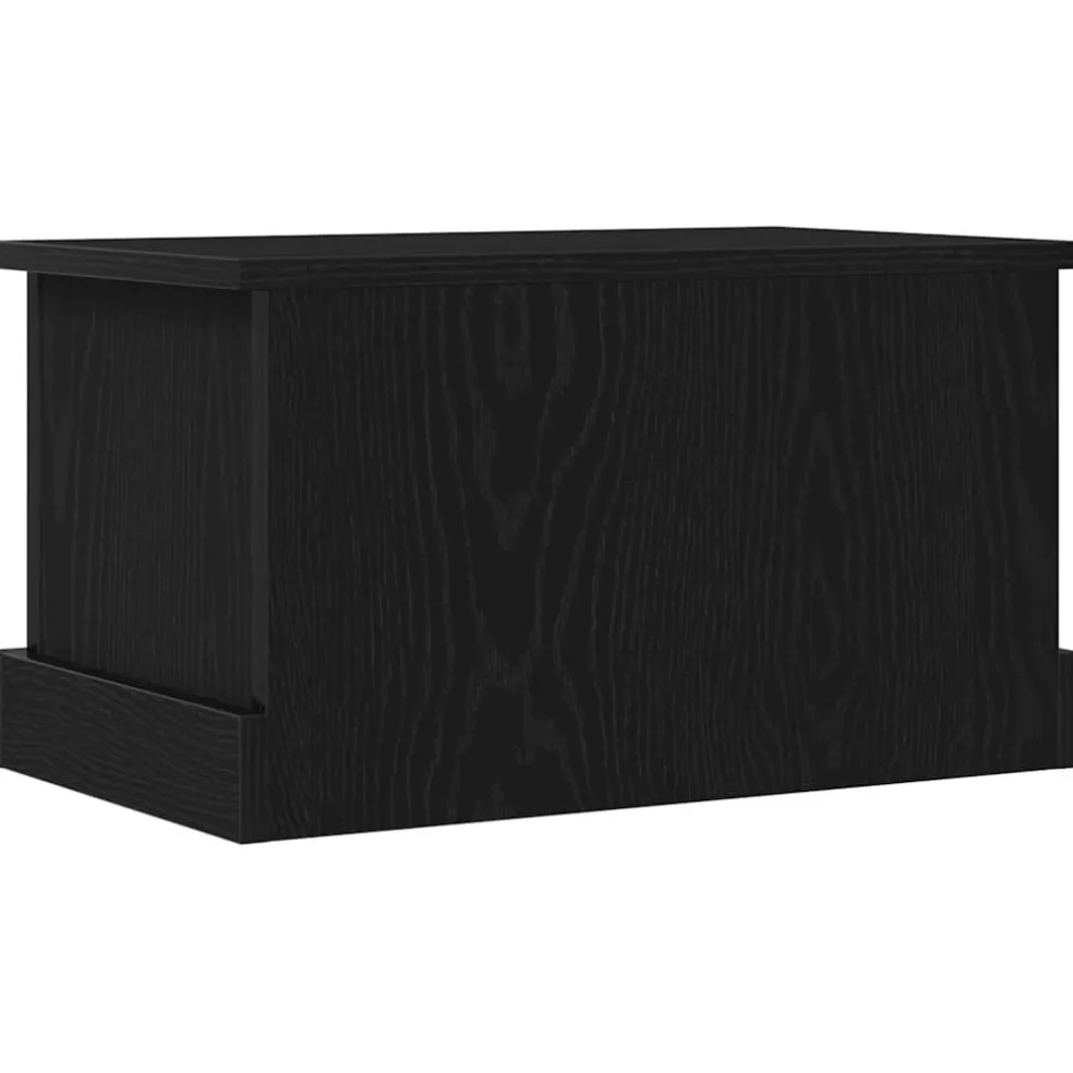 vidaXL Opslagdoos Zwart eiken 50 x 30 x 28 cm Bewerkt hout