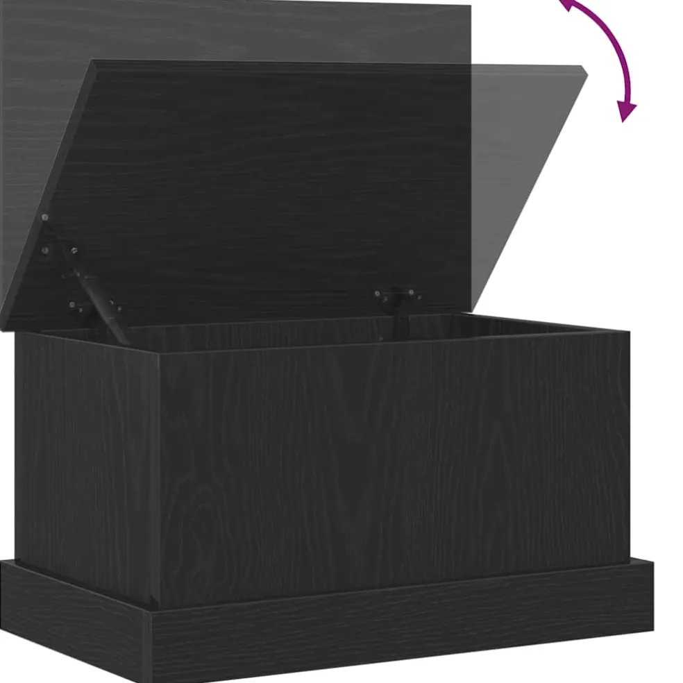 vidaXL Opslagdoos Zwart eiken 50 x 30 x 28 cm Bewerkt hout