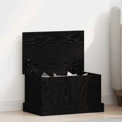 vidaXL Opslagdoos Zwart eiken 50 x 30 x 28 cm Bewerkt hout