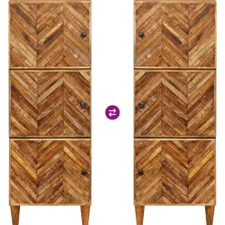 vidaXL Opslagkasten Bruin 40 x 33,5 x 110 cm Massief Mango Hout