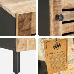 vidaXL Opslagkasten Naturel 40 x 33 x 110 cm Massief Mango Hout