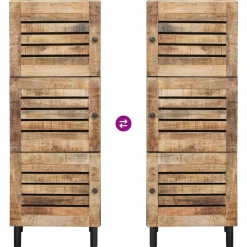 vidaXL Opslagkasten Naturel 40 x 33 x 110 cm Massief Mango Hout