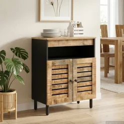 vidaXL Opslagkasten Naturel 60 x 33 x 75 cm Massief Mango Hout