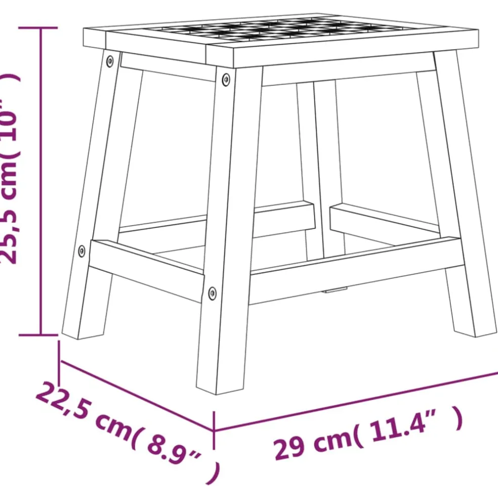 vidaXL Opstapkrukje 29x22,5x25,5 cm massief walnotenhout