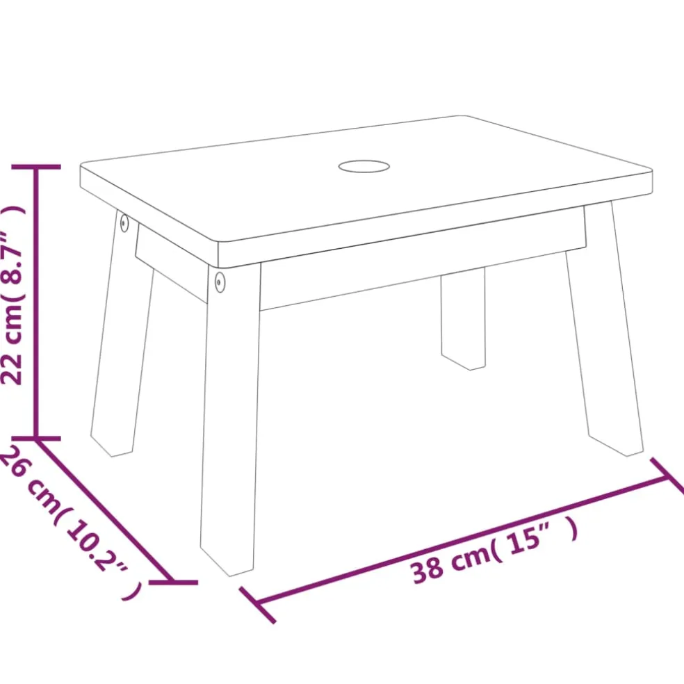vidaXL Opstapkruk 38x26x22 cm massief acaciahout