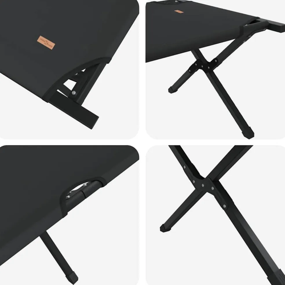 vidaXL Opvouwbaar Camping Bed Zwart 193 x 69 x 45 cm Oxford stof