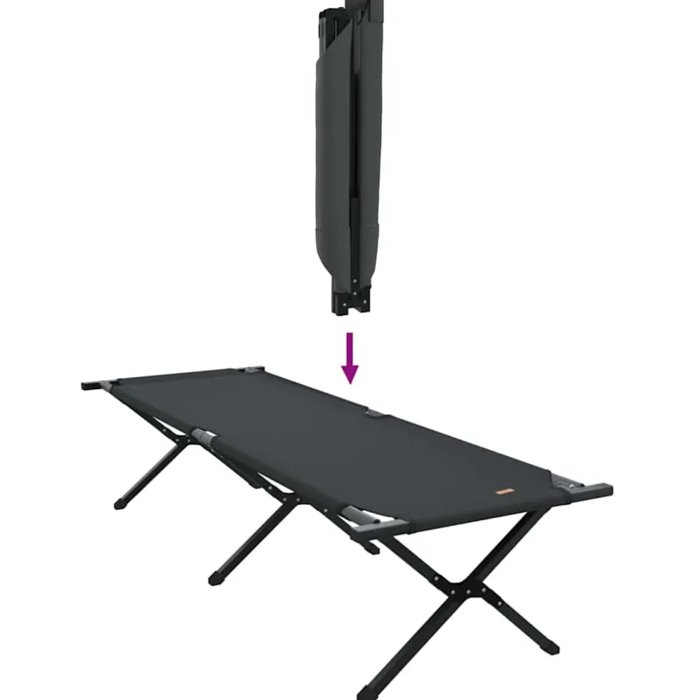 vidaXL Opvouwbaar Camping Bed Zwart 193 x 69 x 45 cm Oxford stof