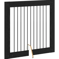 vidaXL Opvouwbaar hondenhek met standaards 2 st Zwart eiken 200,5 cm