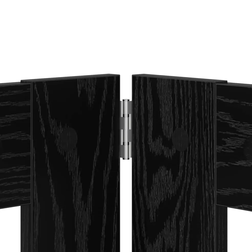 vidaXL Opvouwbaar hondenhek met standaards 2 st Zwart eiken 200,5 cm
