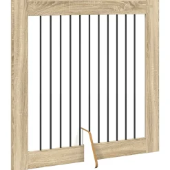vidaXL Opvouwbaar hondenhek met standaards 2 st Sonoma Eiken 200,5 cm