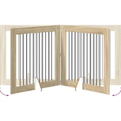 vidaXL Opvouwbaar hondenhek met standaards 2 st Sonoma Eiken 200,5 cm