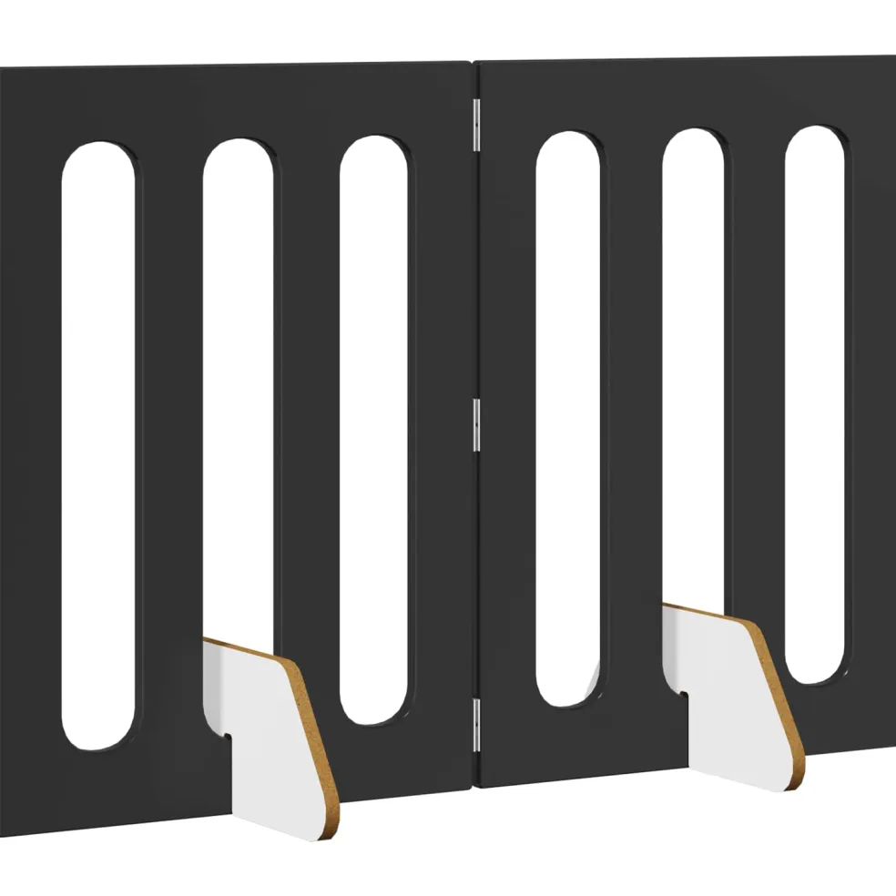 vidaXL Opvouwbaar huisdierhek 2 st Zwart eiken 100,5 x 38 x 70 cm