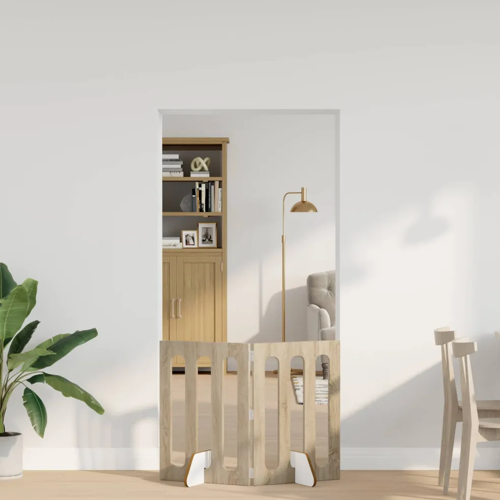 vidaXL Opvouwbaar huisdierhek 2 st Sonoma Eiken 100,5 x 38 x 70 cm