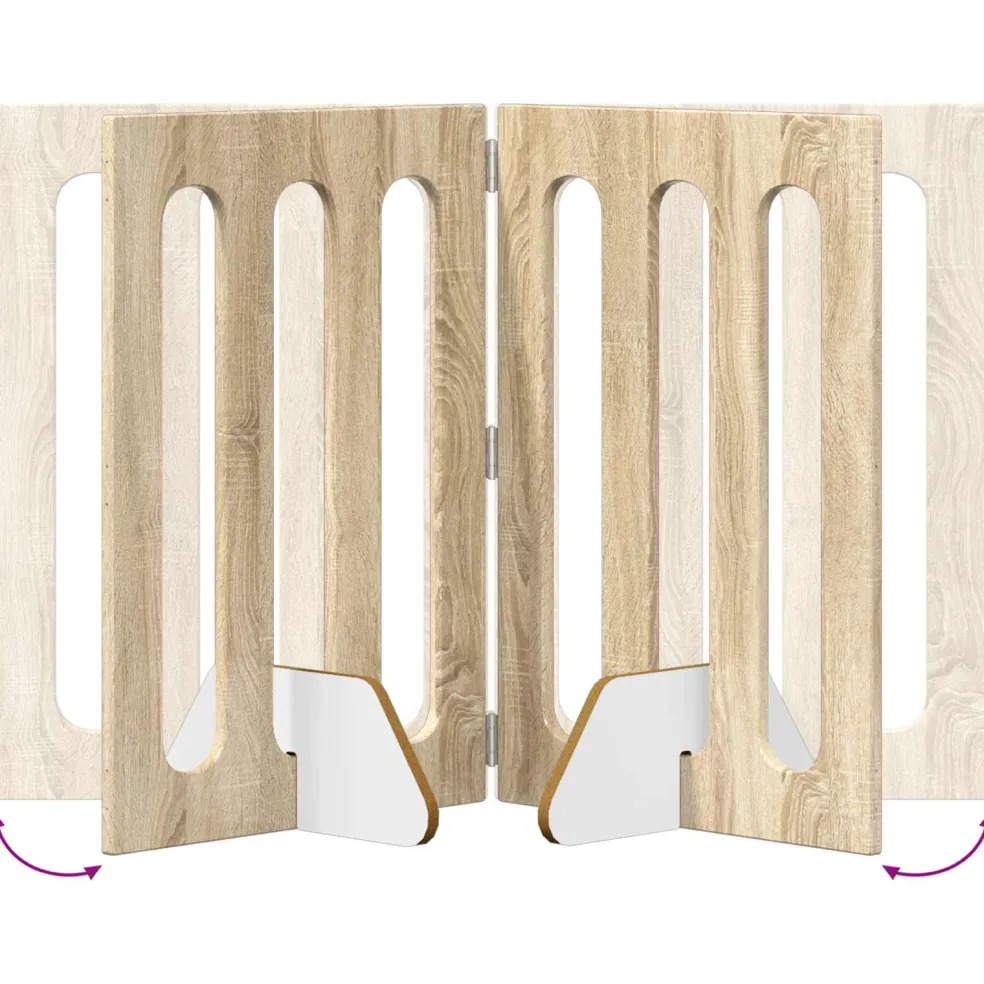 vidaXL Opvouwbaar huisdierhek 2 st Sonoma Eiken 100,5 x 38 x 70 cm