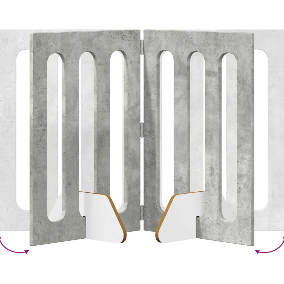 vidaXL Opvouwbaar huisdierhek 2 st Betongrijs 100,5 x 38 x 70 cm