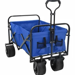 vidaXL Opvouwbare boodschappentrolley 89 x 63 x 96 cm Blauw 200 kg