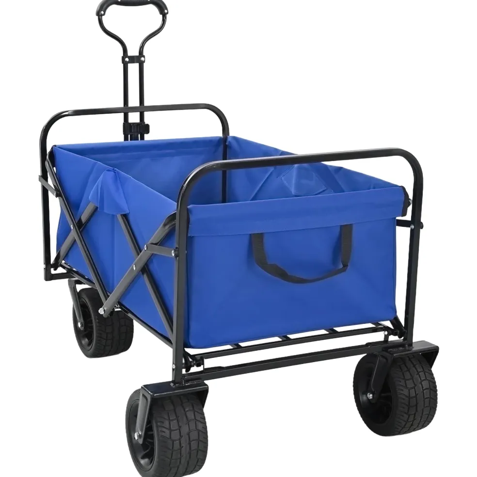 vidaXL Opvouwbare boodschappentrolley 89 x 63 x 96 cm Blauw 200 kg
