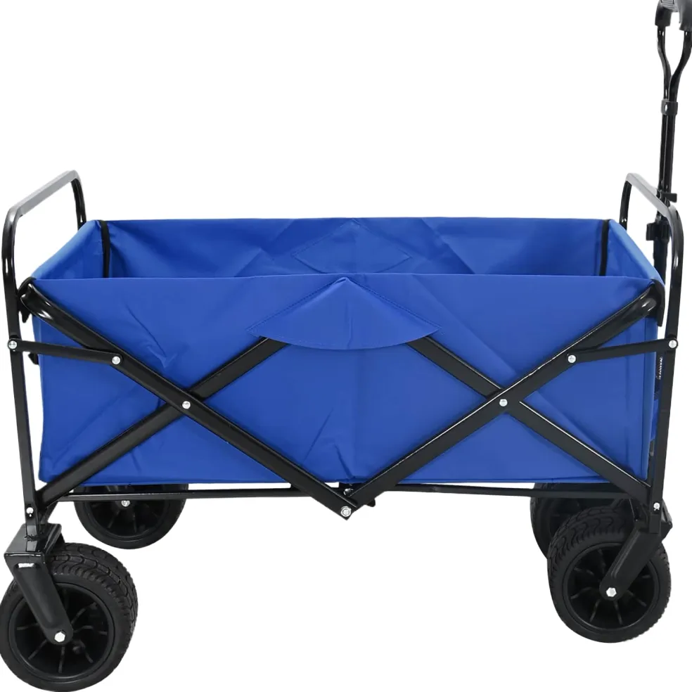 vidaXL Opvouwbare boodschappentrolley 89 x 63 x 96 cm Blauw 200 kg