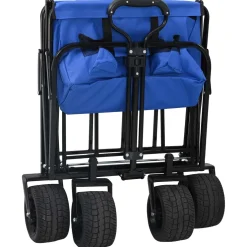 vidaXL Opvouwbare boodschappentrolley 89 x 63 x 96 cm Blauw 200 kg
