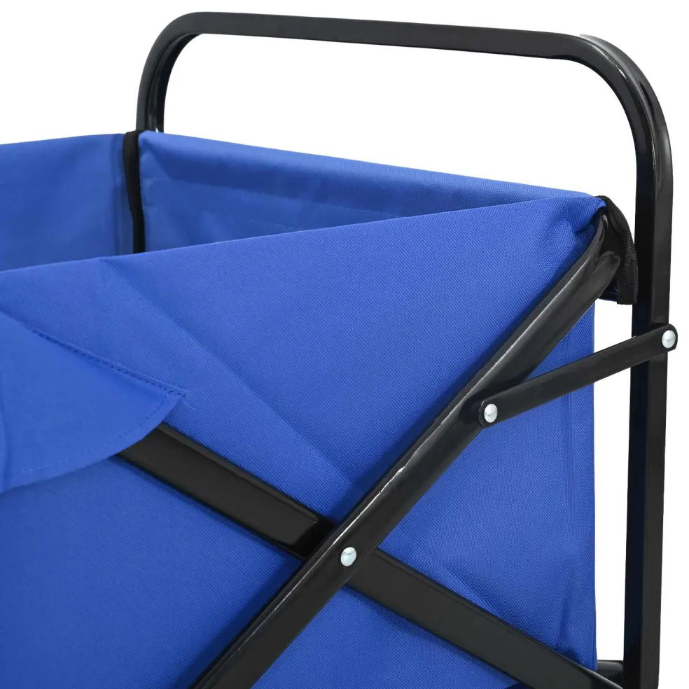 vidaXL Opvouwbare boodschappentrolley 89 x 63 x 96 cm Blauw 200 kg