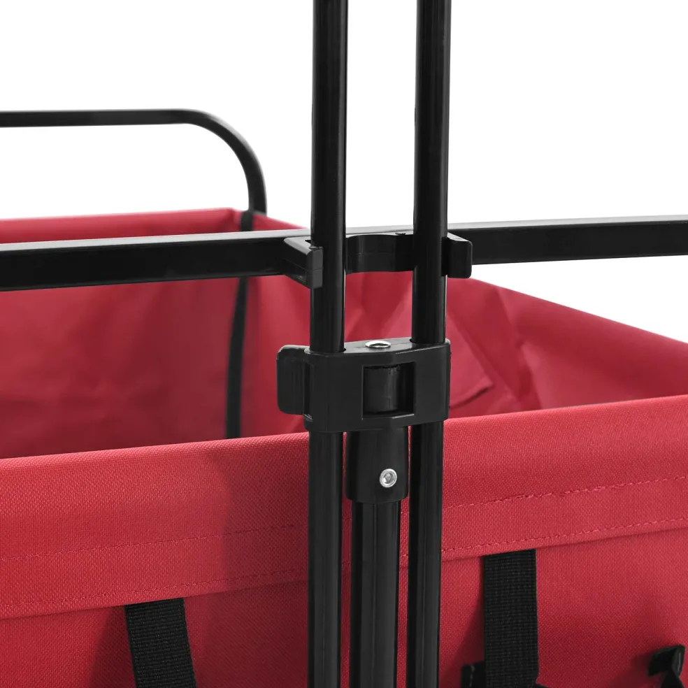 vidaXL Opvouwbare boodschappentrolley 89 x 63 x 96 cm Rood 200 kg