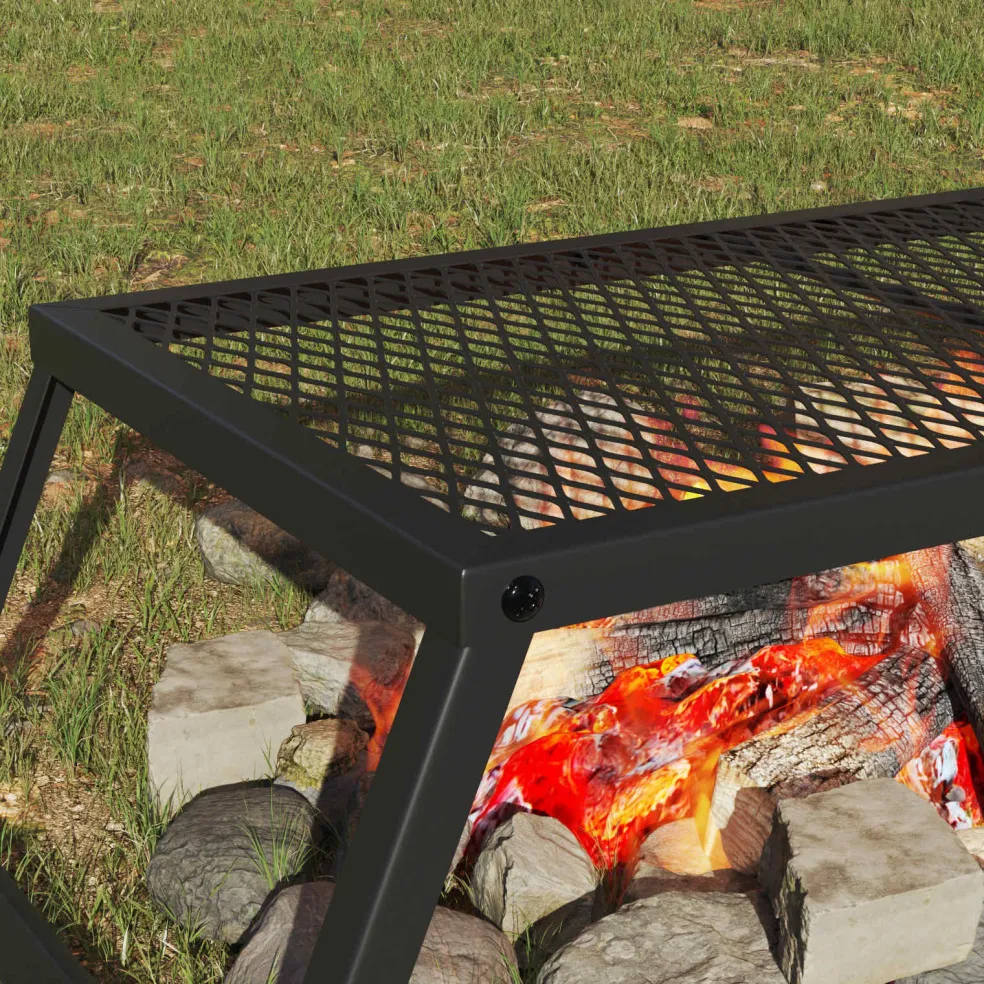 vidaXL Opvouwbare Camping Grill 58 x 31 x 2 cm Legeringen Staal Zwart