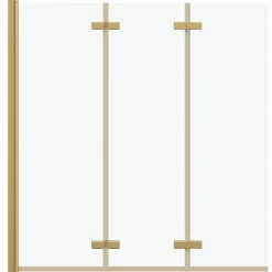 vidaXL Opvouwbare Douchewand Goud 130 x 138 cm ESG-glas en aluminium