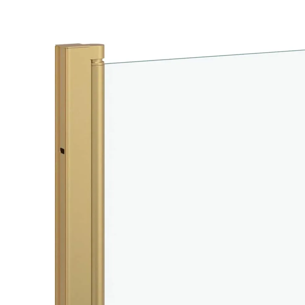 vidaXL Opvouwbare Douchewand Goud 130 x 138 cm ESG-glas en aluminium