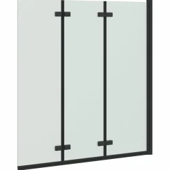 vidaXL Opvouwbare Douchewand Zwart 130 x 138 cm ESG-glas en aluminium