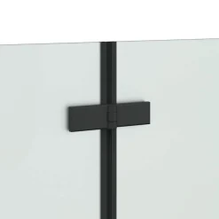 vidaXL Opvouwbare Douchewand Zwart 130 x 138 cm ESG-glas en aluminium