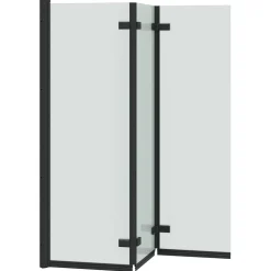 vidaXL Opvouwbare Douchewand Zwart 130 x 138 cm ESG-glas en aluminium