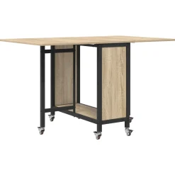 vidaXL Opvouwbare eettafel met wielen 130 x 80 x 76,5 cm staal PB