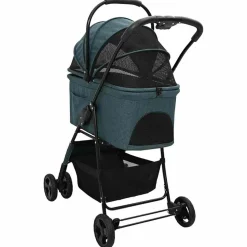vidaXL Opvouwbare Huisdierenwagen Groen 81 x 47 x 99 cm Polyester