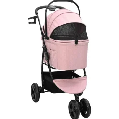 vidaXL Opvouwbare Huisdierenwagen Roze 78 x 54 x 101 cm Polyester