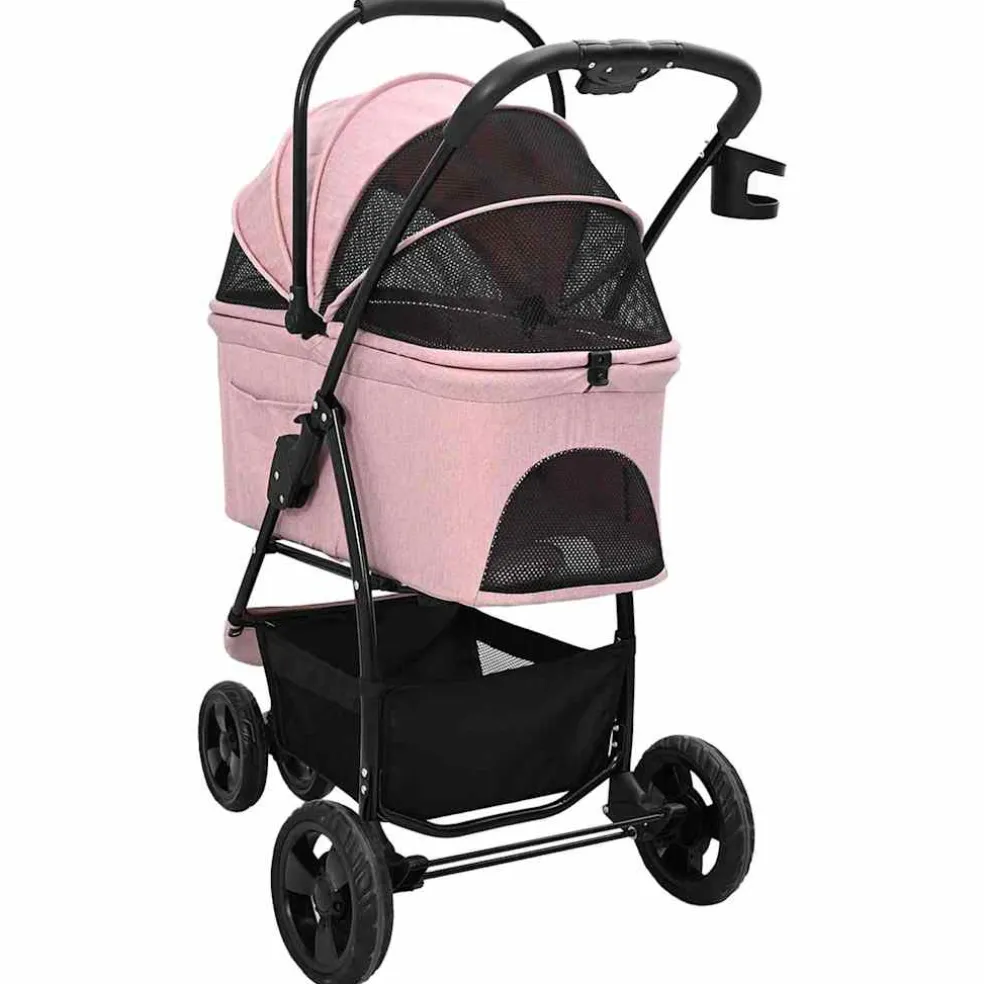 vidaXL Opvouwbare Huisdierenwagen Roze 78 x 54 x 101 cm Polyester