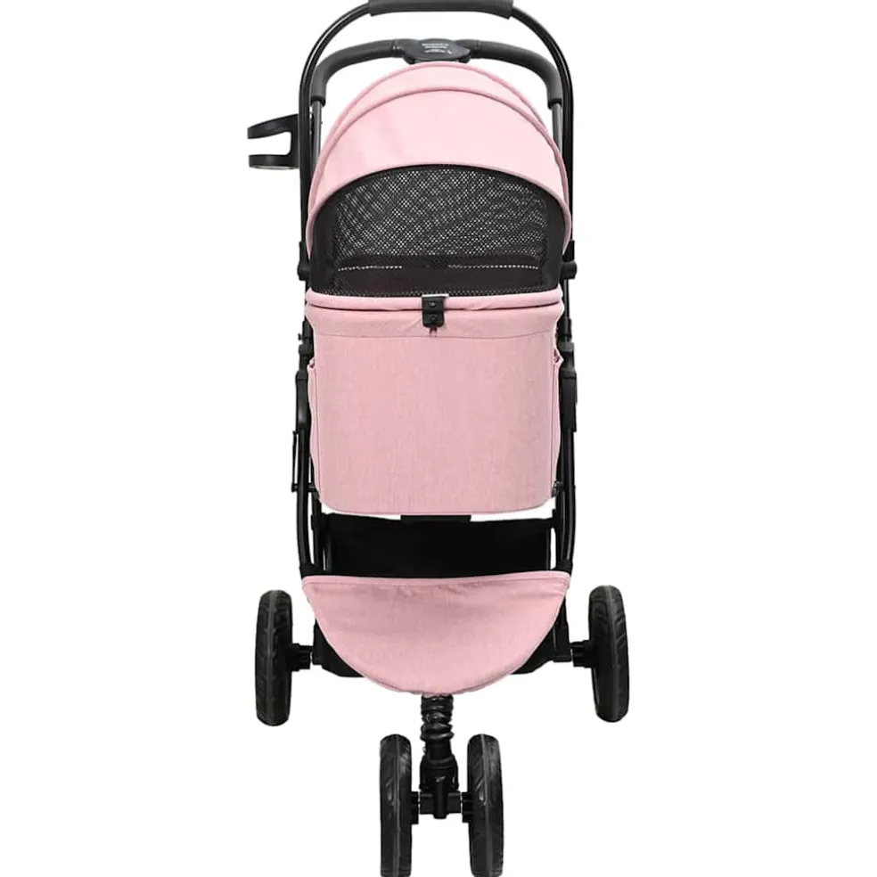 vidaXL Opvouwbare Huisdierenwagen Roze 78 x 54 x 101 cm Polyester