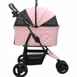 vidaXL Opvouwbare Huisdierenwagen Roze 78 x 54 x 101 cm Polyester