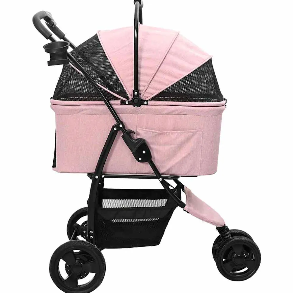 vidaXL Opvouwbare Huisdierenwagen Roze 78 x 54 x 101 cm Polyester