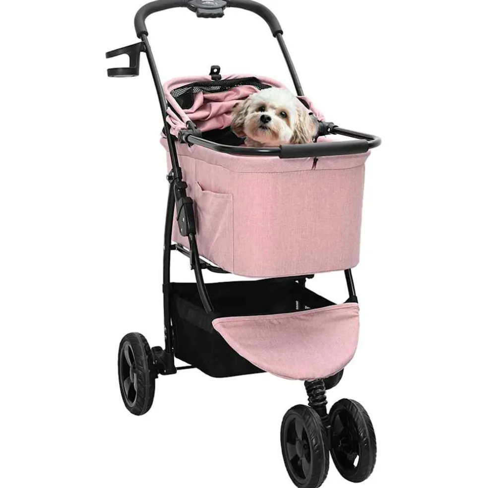 vidaXL Opvouwbare Huisdierenwagen Roze 78 x 54 x 101 cm Polyester
