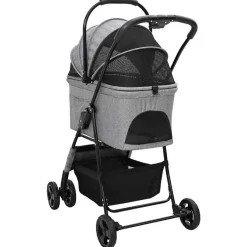 vidaXL Opvouwbare Huisdierenwagen Zwart 81 x 47 x 99 cm Polyester