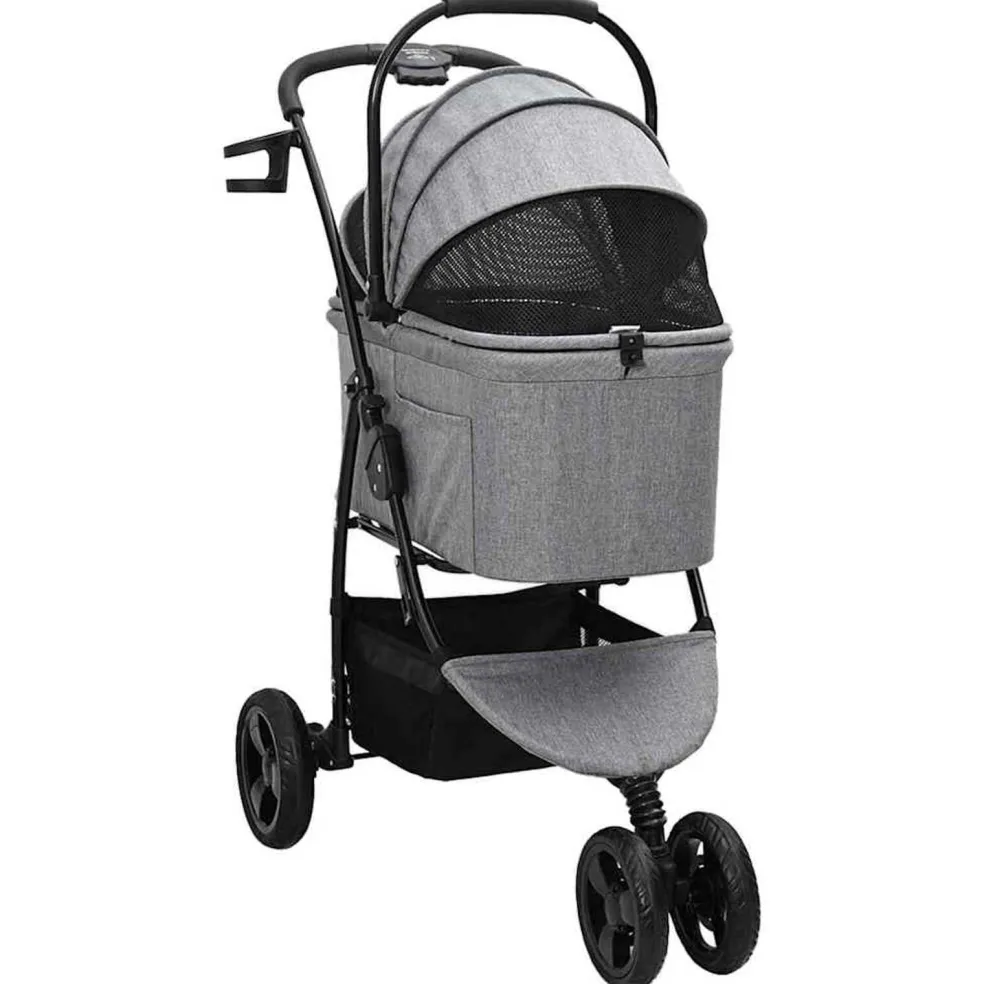 vidaXL Opvouwbare Huisdierenwagen Grijs 78 x 54 x 101 cm Polyester