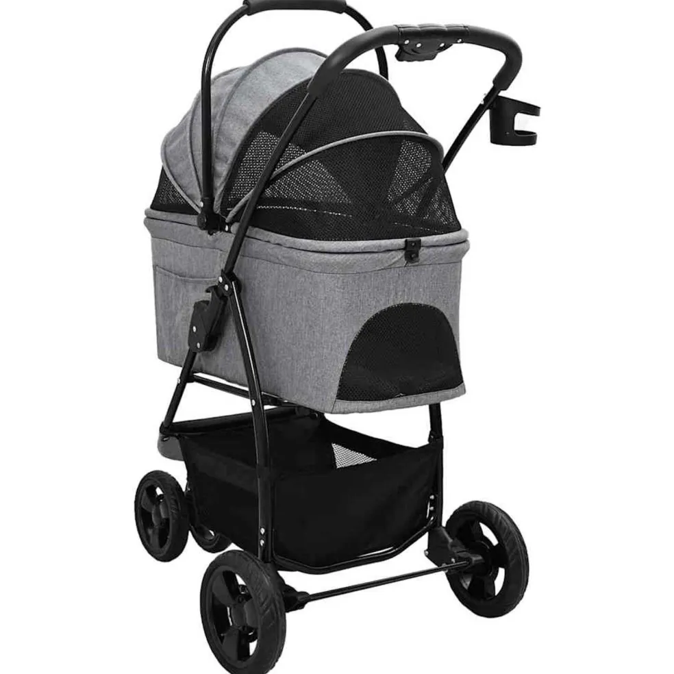 vidaXL Opvouwbare Huisdierenwagen Grijs 78 x 54 x 101 cm Polyester